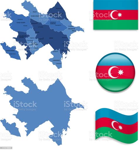 Vetores De O Mapa E A Bandeira Do Azerbaijão Coleção E Mais Imagens De 2015 2015 Azerbaidjão