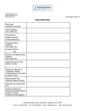 Estate Planning Intake Sheet I Personal Doc Template Pdffiller