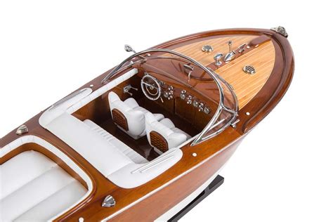 Seacraft Gallery Riva Aquarama Wooden Model Ship 27 White Interior Assembled Wooden Toy Boat