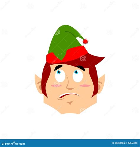 Christmas Elf Surprised Emoji Santa Helper Astonished Emotion Stock