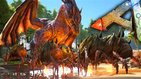 Ark Survival Evolved Dragon Vs Broodmother Army Gameplay Fails