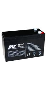 DSK 10320 Batería de Plomo AGM Recargable Sellada de 6V y 7Ah Ideal