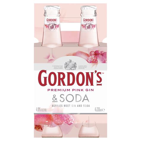 Gordon S Premium Pink Gin Soda 330ml X 4 Local Liquor