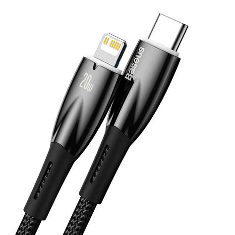 Usb C Cable For Lightning Baseus Glimmer Series W M Black All