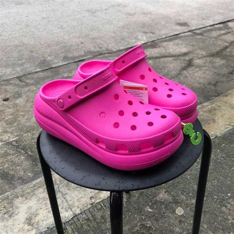 Original Croc Classic Crush Clog Fuschia Fun 207521 6ub Shopee