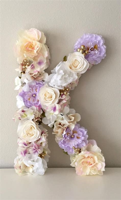 Floral Letter Flower Letter Floral Monogram Custom Floral Letter Letter ...