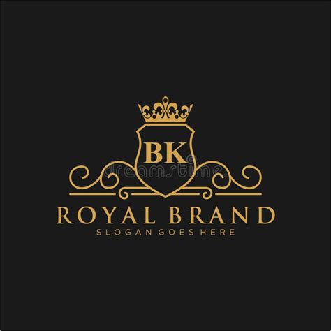 Bk Letter Initial Luxurious Brand Logo Template Stock Vector