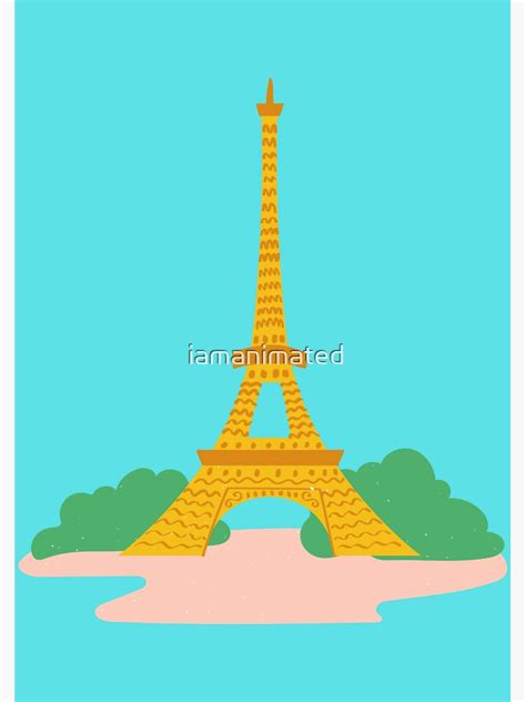 Paris France Illustration Eiffel Tower Sticker For Sale By Iamanimated Redbubble