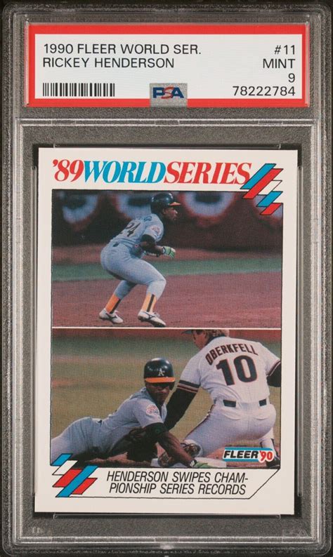 1990 Fleer World Series Rickey Henderson PSA 9 Oakland Athletics EBay