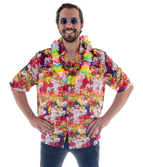 Party Blouse Hawaii Colorful Flowers Feestbazaar Nl