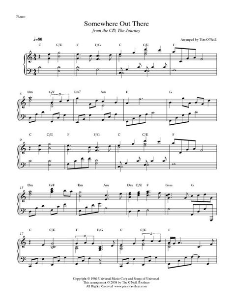 Somewhere Out There | Sheet Music