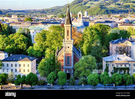 Classic View Of The Historic City Of Salzburg With Salzburg Cathedral