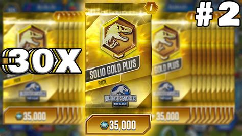 Opening 30 Vip Solid Gold Packs Jurassic World The Game Youtube