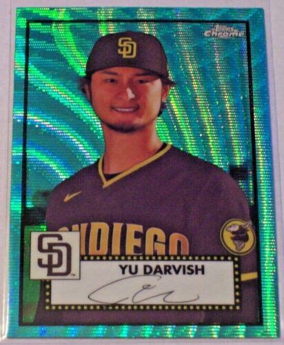 2021 Topps Chrome Platinum Anniversary Aqua Wave Refractor Yu Darvish