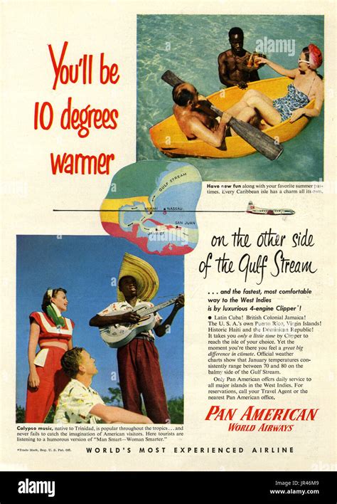 1940s Usa Pan American World Airways Magazine Advert Stock Photo Alamy