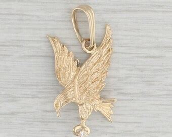 Gold Eagle Pendant Etsy