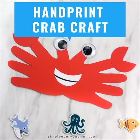 Easy And Fun Handprint Crab Craft For Kids Free Printable Template