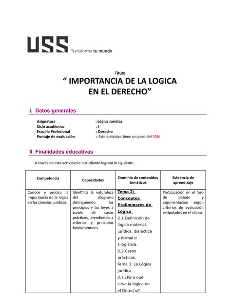 Guia De Foro De Debate Y Argumentacion Ii T Tulo Importancia