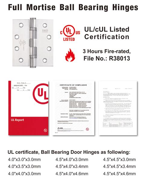 SS 4 Ball Bearing Fire Rated Door Hinge DDSS002 From China Manufacturer