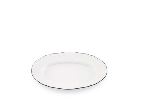 White And Cobalt Blue Pickle Dish Corona Ginori