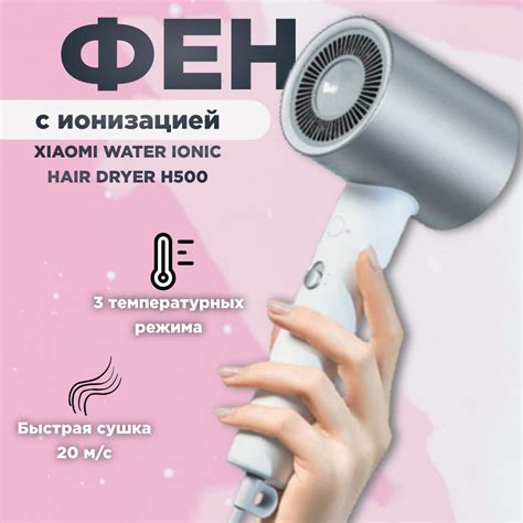 Фен для волос Xiaomi Water Ionic Hair Dryer, серебристый - купить по ...