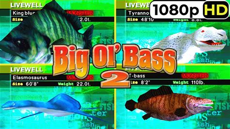 Big Ol Bass 2 PS1 Catch All MONSTER Fishes LIVEWELL YouTube