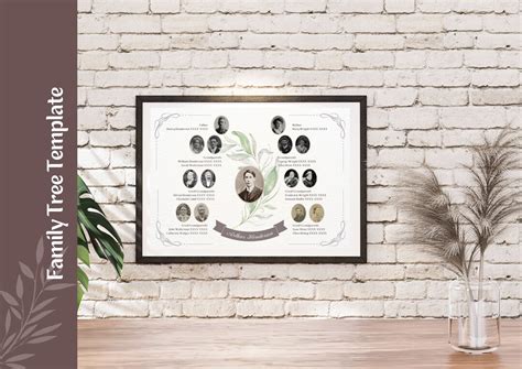 Family Tree Template Family Tree Chart Genealogy Print - Etsy