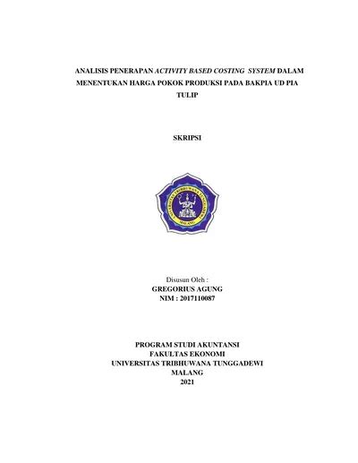 Analisis Penerapan Activity Based Costing System Dalam Menentukan Harga