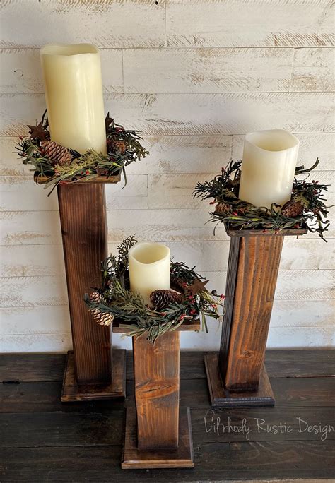 Rustic Wood Candle Holder