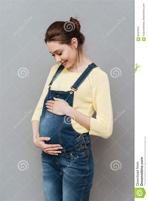 Cute Happy Pregnant Lady Stock Photo Image Of Care Lovely 92307972