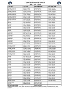 Final Exam Schedule Spring Frank Phillips College