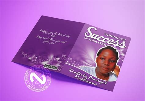 Light Purple Exam Success Card Customized With Photos Name And Message