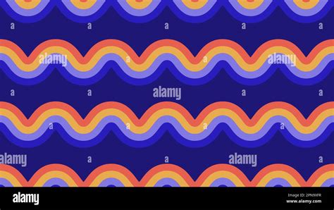 Retro Waves Seamless Pattern Wavy Stripes Repeating Background