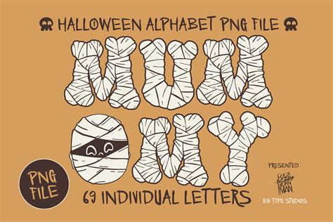 Halloween Mummy Alphabet Letters A Z A Z And Numbers Png Etsy