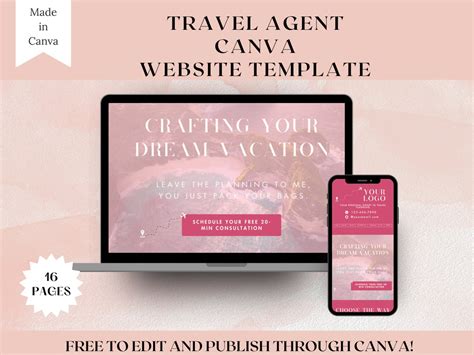 Travel Agent Website Template Canva Travel Agent Templates Group Travel