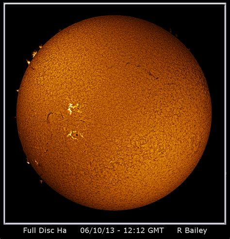 Solar Observations By R Bailey Hydrogen Alpha Images