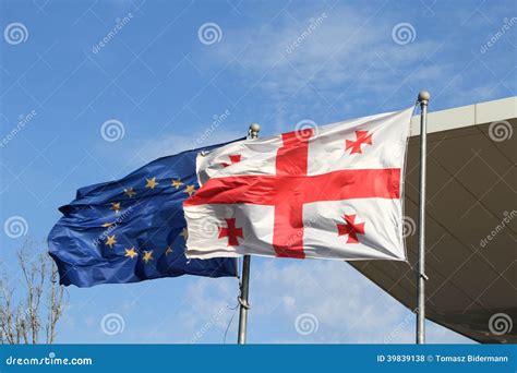 Flag Of Georgia And EU Stock Photography | CartoonDealer.com #39839138