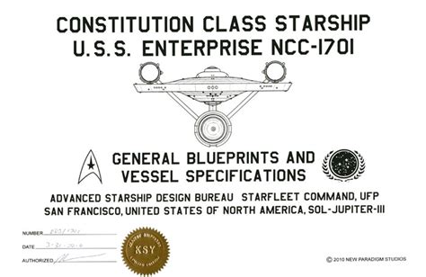 Star Trek Blueprints: Constitution Class Starship - U.S.S. Enterprise ...