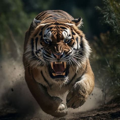 AI Generated Illustration Of A Majestic Bengal Tiger Running Through