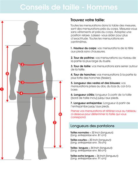 Conseils De Taille Hommes 7days Belgique