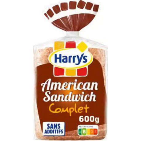 HARRYS American Sandwich Pain De Mie Complet Grandes Tranches 600g Lot