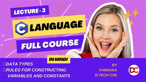 C Language Tutorial For Beginners In Hindi Data Types Rules For