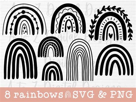 Silhouette Cut File Boho Nursery Decor Boho Rainbow Svg Bundle Boho