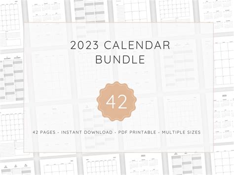 2023 Calendar Bundle Printables 2023 Yearly Calendar 2023 Monthly Planner Printable 2023 Year