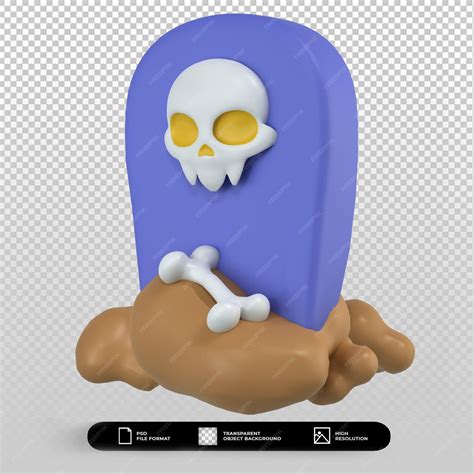 Premium Psd 3d Halloween Tombstone Icon Isolated Illustration