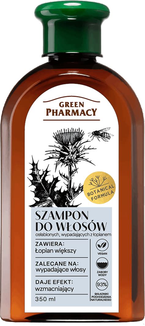 GREEN PHARMACY szampon do włosów osłabionych wypadających z łopianem