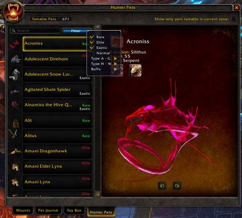 Hunter Pets - World of Warcraft Addons - CurseForge