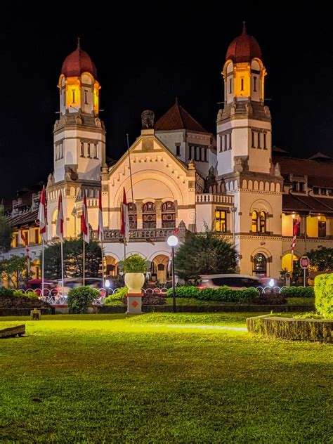 Gedung Lawang Sewu A Thousand Doors Building At Night Editorial Image