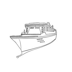 Cruise Ship Coloring Page for Kids - Free Ships Printable Coloring ...