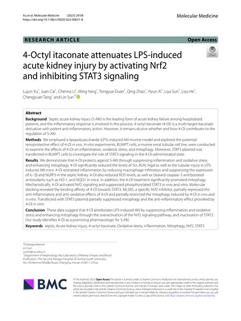 PDF 4 Octyl Itaconate Attenuates LPS Induced Acute Kidney Injury By